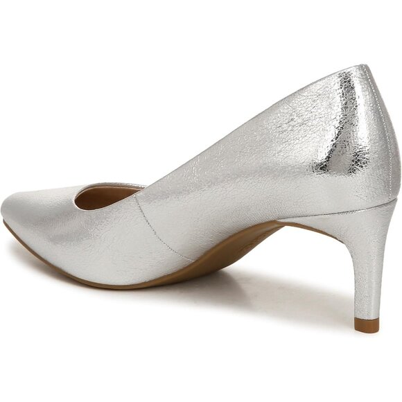 LifeStride Womens Silver Polyurethane (PU) Alexis Closed Pointed Toe Pumps Heels - Picture 8 of 9